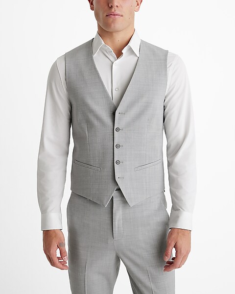 Slim Light Gray Modern Tech Suit Vest