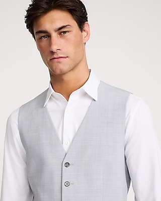 Slim Light Gray Washable Modern Tech Suit Vest