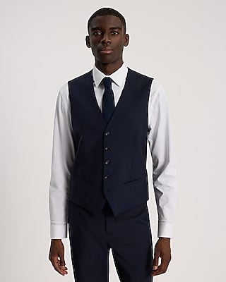 Extra Slim Deep Navy Wool-Blend Modern Tech Suit Vest