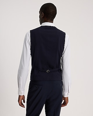 Extra Slim Deep Navy Wool-Blend Modern Tech Suit Vest