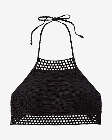 Crochet Y-neck Bikini Swim Top | Express