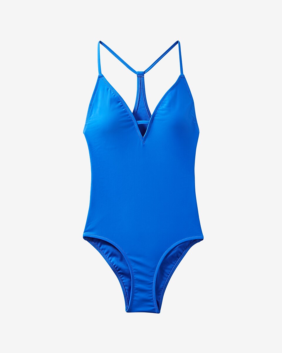 strappy cut-out racerback one-piece swimsuit