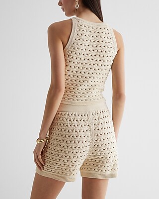 パンツ DIANTE ASYMMETRY NECK KNITKNIT SHORTS Womens Knit Shorts with Elastic Waisted Drawstring Wide Leg