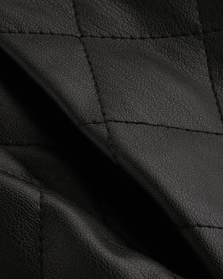 Super High Waisted Faux Leather Quilted Shorts