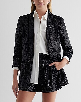 Super High Waisted Sequin Pleated Shorts