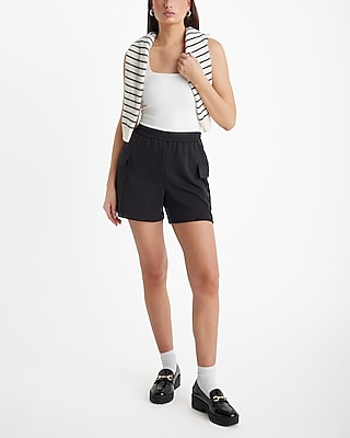 High Waisted Luxe Lounge Cargo Shorts