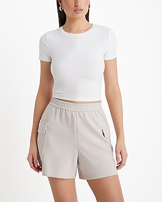 High Waisted Luxe Lounge Cargo Shorts Women's