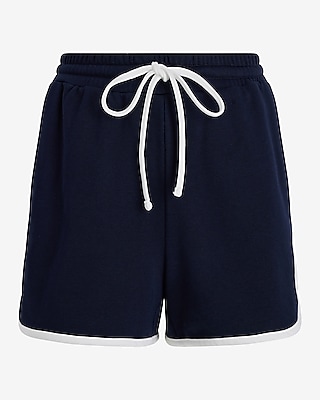 High Waisted Fleece Knit Pull On Shorts