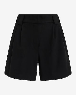 Faux Suede High Waisted Relaxed Shorts