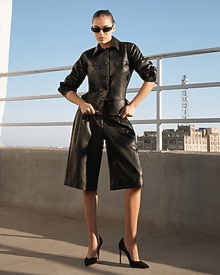 Express x Sarah Jane Nader | The Faux Leather City Short