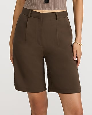 High Waisted Tailored Bermuda Shorts