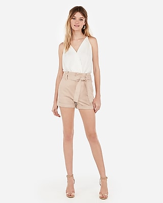 high waisted tie shorts