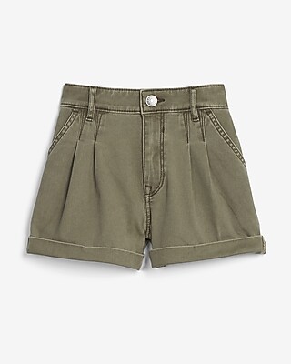 high waisted twill shorts