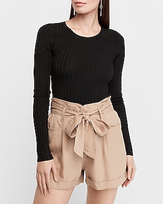 high waisted shorts tie