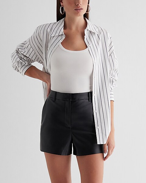 Faux Leather They Like It or Not High-Waisted Shorts