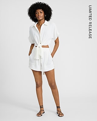 High Waisted Utility Pull On Shorts