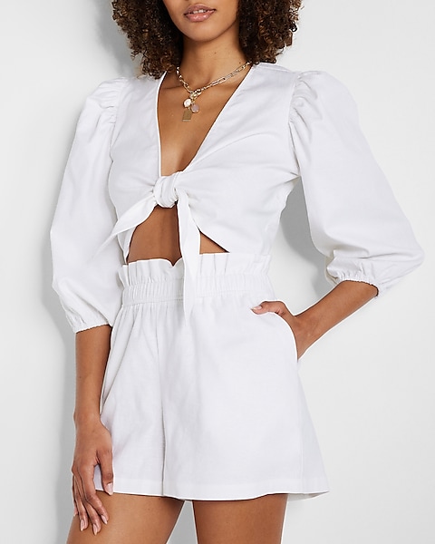 Linen Paperbag Shorts Linen Paperbag Shorts