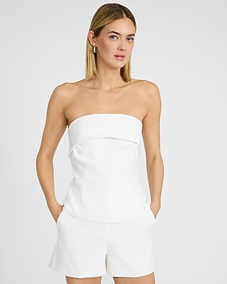 Editor Studio Stretch Twill High Waisted Tailored Shorts