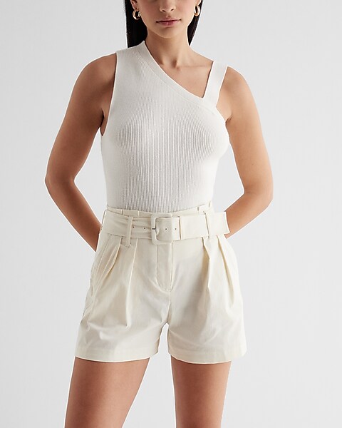 Body Contour Textured Sweetheart Halter Cropped Tank