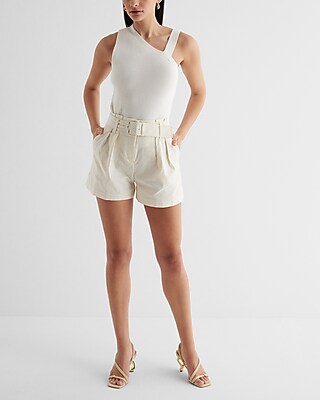 Super High Waisted Belted Paperbag Shorts