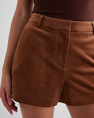 Editor High Waisted Velvet Corduroy Shorts