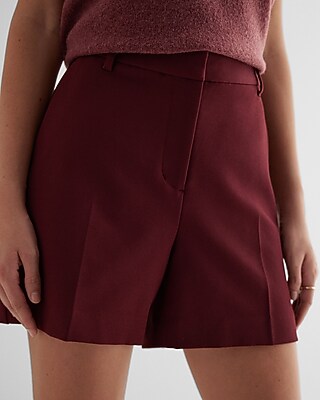 Editor Studio Stretch Twill High Waisted Tailored Midi Shorts