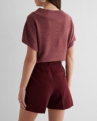 Editor Studio Stretch Twill High Waisted Tailored Midi Shorts