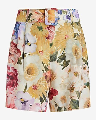 Marni floral-print belted-waist shorts - Multicolour