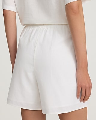 High Waisted Linen-Blend Pull On Shorts