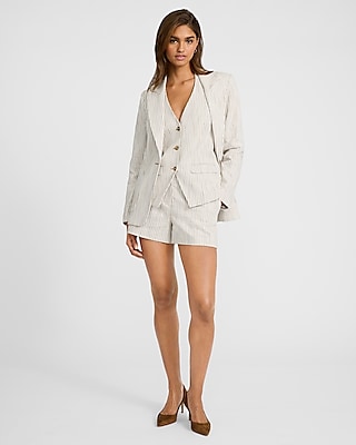 Editor Striped High Waisted Tailored Shorts