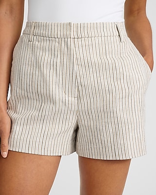 Editor Striped High Waisted Tailored Shorts