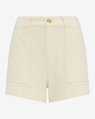 Cotton High Waisted Utility Shorts