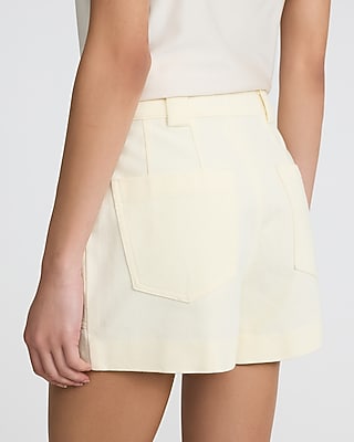 Cotton High Waisted Utility Shorts