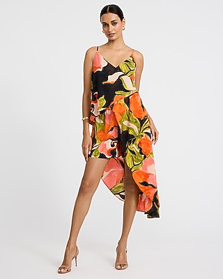 Floral High Waisted Pull On Shorts
