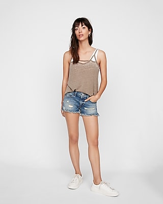 express distressed shorts