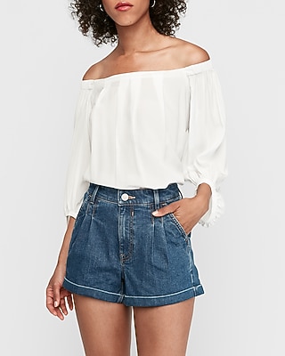 high waisted denim shorts size 14