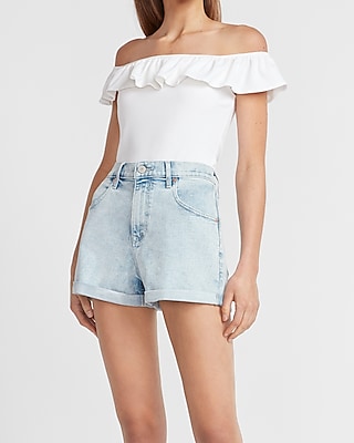 high waisted mom jeans shorts