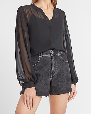 black high waisted mom shorts