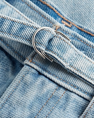 Super High Waisted 90s Bermuda Raw Hem Jean Shorts