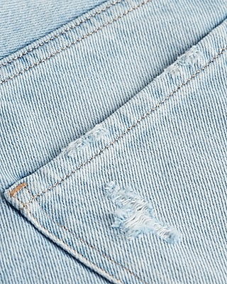 Super High Waisted 90s Bermuda Raw Hem Jean Shorts