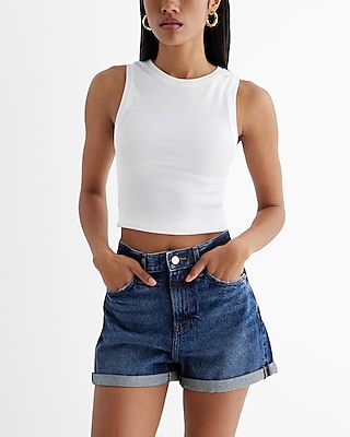 High Waisted Medium Wash Jean Shorts Express