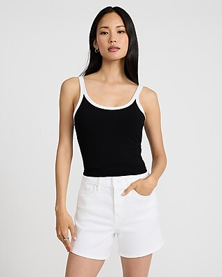 High Waisted White Dad Jean Shorts