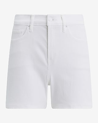 High Waisted White Dad Jean Shorts