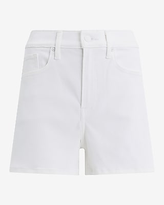 High Waisted White Mom Jean Shorts