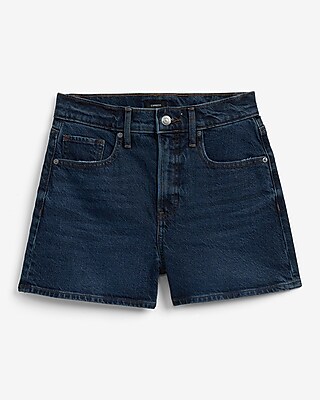 High Waisted Dark Wash Mom Jean Shorts