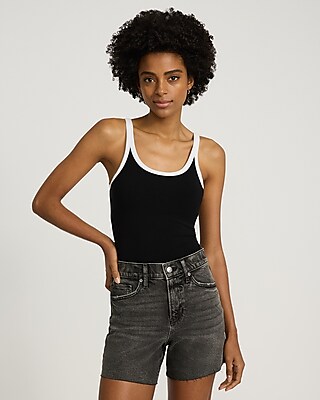 High Waisted Washed Black Raw Hem Dad Jean Shorts