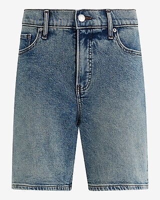 Mid Rise Light Wash Loose Jean Shorts