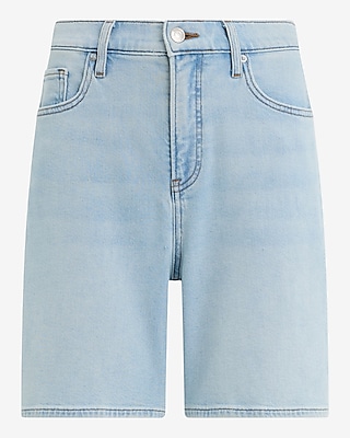 Mid Rise Light Wash Loose Jean Shorts