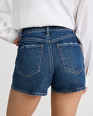 High Waisted Dark Wash Mom Jean Shorts