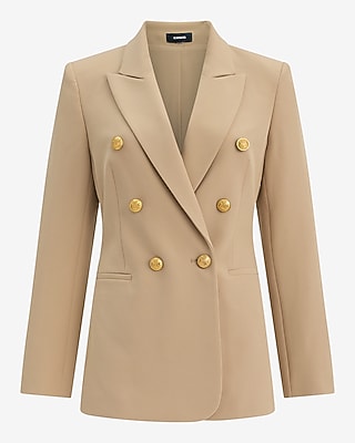 Double Breasted Long Slim Blazer Signature Stretch